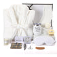 Nuogo 15 Pcs Birthday Gifts for Men Beard Care Set for Him Dad Birthday Gifts Basket Ideas Kit for Men Tumbler Bath Robe for Father's Day Dad Husband Boyfriend Box(Unhooded,White)