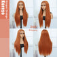 Koreyo Lace Front Wig Pre Plucked 13x4 HD Glueless Honey Blonde Lace Front Wig for Women Natural Looking Synthetic Heat Resistant Fiber Lace Wig (26 Inch) (Ginger)