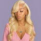 Resore 613 Lace Front Wigs Human Hair 200 Density 13x6 HD Transparent Lace Full & Thick Body Wave 22 Inch Blonde Wig Glueless Colored Pre Plucked with Baby Hair
