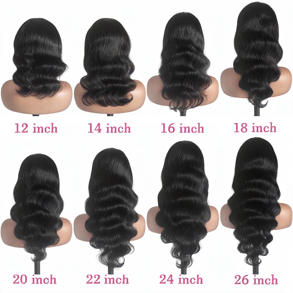 olimaruly Headband Wig Human Hair Body Wave Human Hair Wigs Brazilian Glueless Wig None Lace Front Wigs for Black Women Half Wigs 150% Density Natural Color 12 Inch