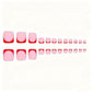 NHIXK 60Pcs Red French Tip Press on Nails & Press on Toenails Set, Square Press on Nails Medium Fake Nails Red French Press on Toenails Full Cover Stick on Press ons for Women