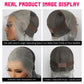 CYSDRH Grey Bob Wig Human Hair Full 13x6 HD Lace Front Wigs 180% Density Short Bob Wigs for Black Women Pre Plucked Pre Cut 12A Unprocessed Brazilian Virgin Human Hair Wigs - 12 Inch Grey Bob Wig