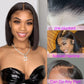 Karlami Bob Wig Human Hair 13x4 Frontal Lace Wig Body Wave HD Lace Front Wigs Human Hair Pre Plucked Glueless Bob Wigs for Women 150% density (Black, 12'')