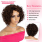 Rebecca Fashion Short Curly Human Hair Wigs for Black Women Cute Curly Bob Wig Side Part Non Lace Glueless Wigs Brazilian Remy Natural Looking Natural Looking MIixed Medium Brown Color