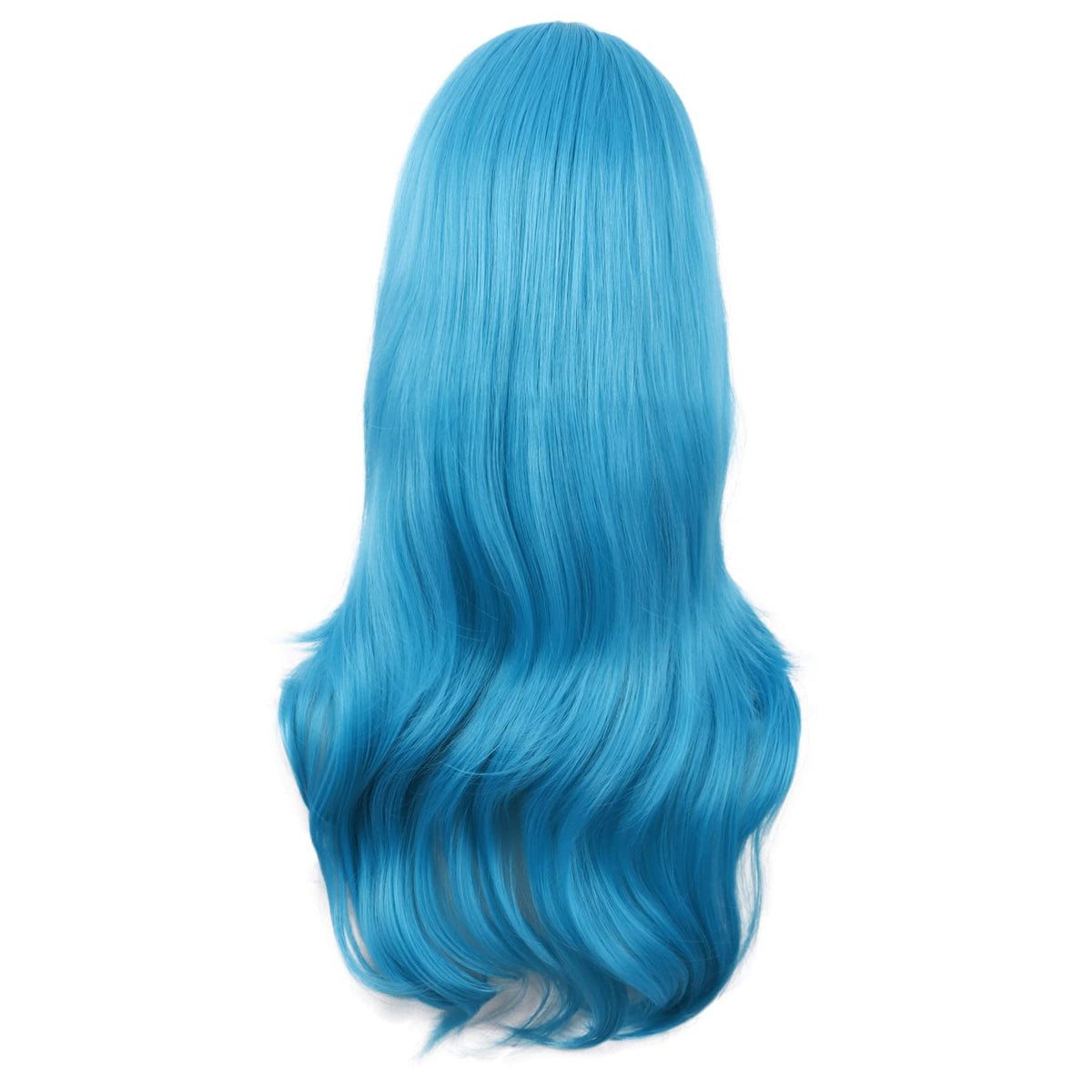 MapofBeauty 28 Inch Long Curly Hair Costume Cosplay Wig, Cyan Blue