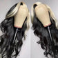 SISIFIRE Highlight Blonde Body Wave Lace Front Wigs for Women 13*4 Heat Resistant Fiber Loose Curly Wavy Wig with Baby Hair Synthetic Lace Wig for Daily Party Use