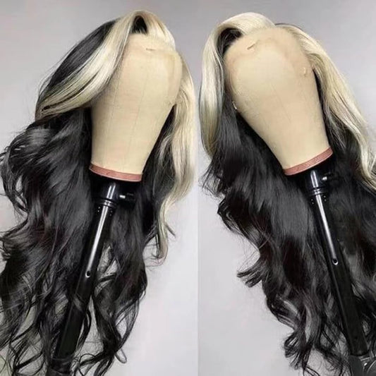 SISIFIRE Highlight Blonde Body Wave Lace Front Wigs for Women 13*4 Heat Resistant Fiber Loose Curly Wavy Wig with Baby Hair Synthetic Lace Wig for Daily Party Use