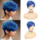 FCHW Short Pixie Cut Hair Wig Short Hairstyles Synthetic Wigs For Women Wave Blue Wigs Heat Resistant Hairpieces Women's Wig