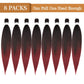 Ubeleco 8 Packs Pre-stretched Braiding Hair,20 Inch Ombre Braiding Hair Professional Soft Yaki Texture,No Itch, Hot Water Setting Hair Extensions for Braids (20in,1B/900)