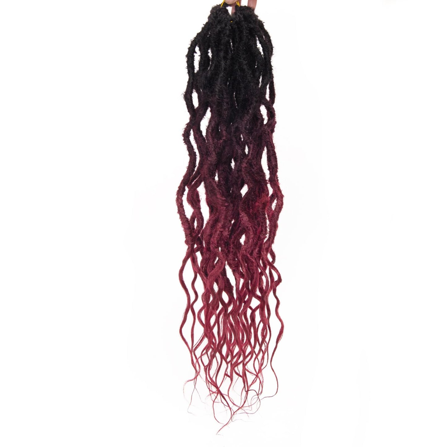Faux Locs Crochet Hair 24Inch Crochet Locs, 6Packs Goddess Locs Soft Locs Curly Ends Faux Locs Synthetic Locs Crochet Hair Crochet Braids for Black Women Human Hair(1B/99J/530, 24'')
