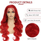 Red Lace Front Wigs Human Hair Pre Plucked 200% Density Red Wig Human Hair Body Wave Lace Front Wigs Human Hair 13x4 HD Lace Frontal Wig Colored Human Hair Wig Glueless Wigs 24 Inch