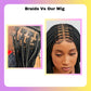 Wow Braids Box Braid Wig - Knotless Braided Wigs for Black women, with 360 glueless Full Swiss Lace Cap, & Human Baby Hair Frontal, Synthetic Long Neat African Handmade Braiding - 36 inch/Black