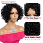 Rebecca Fashion Short Curly Human Hair Wigs for Black Women Cute Curly Bob Wig Side Part Non Lace Glueless Wigs Brazilian Remy Natural Looking Natural Color
