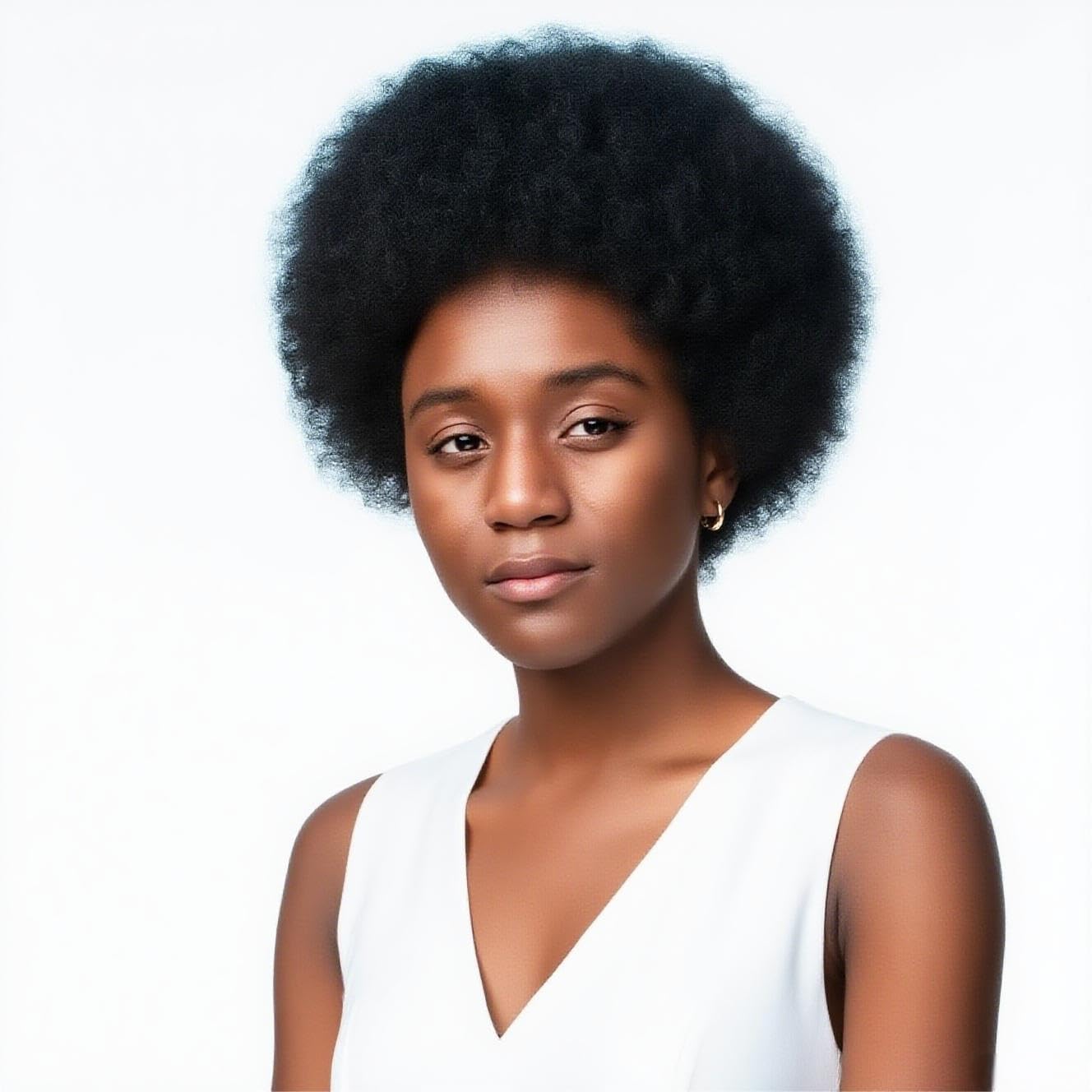 Blayzehair Afro Toupee for Black Men Kinky Curly Brazilian Human Hair Piece African American Wavy Hairpiece Full Poly Thin Skin PU Replacement System(8x10-120% Density,#1 Jet Black-8MM Wave)