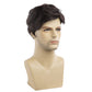 Baruisi Men Wigs Short Brown Wig Synthetic Heat Resistant Natural Halloween Cosplay Hair Wig