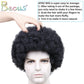 BECUS Afro Wigs for Black Men Short Afro Wigs Men 70's 80's Disco Funny Cosplay Afro Wig African American Full Synthetic Wig (Natural Black #1B)