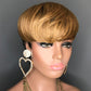 HOTKIS Pixie Cut Wig Human Hair Short Human Hair Wigs for Black Women Blonde 1b/27 Short Wigs Human Hair Short Natural Hair Wigs Pixie Wig with Bang Ombra 27