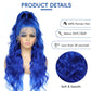 Blue Lace Front Wig Human Hair Pre Plucked 13x4 Blue Wig Human Hair Body Wave Lace Front Wigs Human Hair 200 Density Lace Frontal Wig Glueless Dark Blue Wig 28 Inch