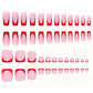 NHIXK 60Pcs Red French Tip Press on Nails & Press on Toenails Set, Square Press on Nails Medium Fake Nails Red French Press on Toenails Full Cover Stick on Press ons for Women