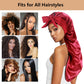 2pcs Long Satin Bonnets with Tie Band, Large Braid Bonnet Silky Hair Cap for Locs Women Sleeping, C