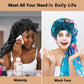 2pcs Long Satin Bonnets with Tie Band, Large Braid Bonnet Silky Hair Cap for Locs Women Sleeping, J