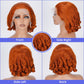 FASCARA Short Wig 350 Ginger Orange 14 Inch 13x4 HD Transparent Lace Front Wig with Baby Hair 180% Density Human Hair for Women
