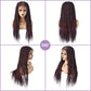 Knotless Cornrow Braided Wig For Black Women Soft Lace Micro Braiding Wig Baby Hair Box Braids Wigs Light Weight Curly Synthetic Braid Wig For Women (#1B/99JT-#Black/Deep WineT)