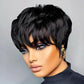 QiaQiaRing Chic Elegent Pixie Cut Wigs for Black Women Natural 1B Color Short Layered Pixie Cut Human Hair Wigs For Women Glueless Brazilian Virgin Human Hair (natural black)