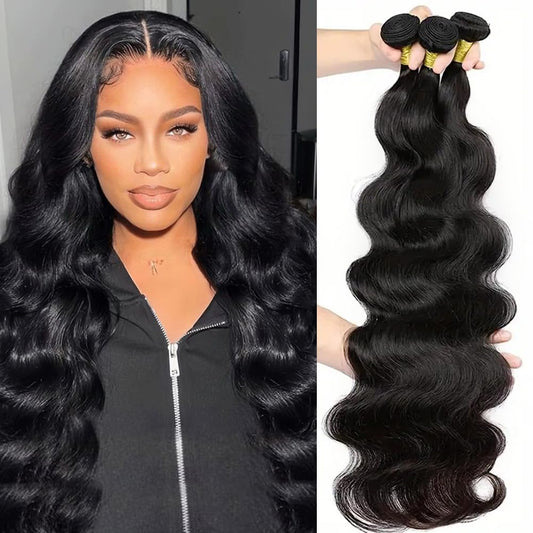 MDL 12A Grade Human Hair Bundles Body Wave Bundles Human Hair 20 20 20Inch 100% Unprocessed Brazilian Virgin Hair Body Wave 3 Bundles Human Hair Extensions for Black Women Natural Color