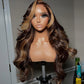 SISIFIRE Highlight Lace Front Wigs for Women Ombre Blonde Body Wave Synthetic Lace Front Wigs with Baby Hair Pre Plucked Hairline Glueless Lace Front Wig
