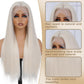 Koreyo Lace Front Wig Pre Plucked 13x4 HD Glueless Honey Blonde Lace Front Wig for Women Natural Looking Synthetic Heat Resistant Fiber Lace Wig (26 Inch) (Platinum Blonde)