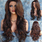 HELLORSO Hd Wigs Front Women Long Loose Wig Wavy Syntheic Wigs Curly Natural Full Wig Hair Wig Wigs For Asian Women Lace Frontal Wig Synthetic 13X4 Hd Lace Front Wigs Fiber For Heat Costume Brown