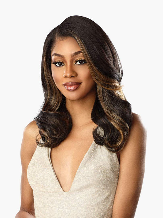 Sensationnel butta lace HD Lace Pre Plucked Virtually Undetectable Wider Parting Ear To Ear Lace BUTTA UNIT 13 (BALAYAGEGOLD)