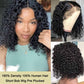 13x4 Bob Wig Human Hair 12A Short Deep Wave Lace Front Wigs Human Hair 180% Density Deep Curly HD Lace Frontal Human Hair Wig for Women Glueless Wig Pre Plucked Natural Hairline 14 Inch