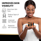 VALITIC Charcoal Kojic Acid Turmeric Black Soap Bar Dark Spot Remover for Body or Face Wash - 2 Pack and African Net Sponge