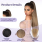 ORSUNCER Drawstring Ponytail Extension, Long Straight Pony Tails Hair Extensions Natural Soft Clip in Ponytail for Women Synthetic Hairpieces Ombre Black Mix Blonde