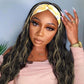 Colorful Queen Glueless Headband Wig Synthetic Long Black Body Wave Headband Wigs for Black Women Natural Looking Wavy Wig Heat Resistant 180% Density(16inch, 1B/H27#)