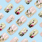 Spring Flower Press on Nails Short Square Fake Nails Glossy Pink Acrylic Nails Press on False Nails with Floral Designs Spring Summer Glue on Nails Short Stick on Nails for Women Nail Art Decor 24PCS