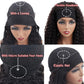 Headband Wig Human Hair Kinky Curly Headband Wigs for Black Women Human Hair Headband Wig Curly Human Hair Wigs Brazilian Virgin Hair Wear and Go Glueless Wig Natural Color 150% Density 14 Inch