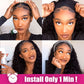 AISI QUEENS Headband Wig Human Hair For Black Women Jerry Curly Wigs Easy Wear Glueless Human Hair None Lace Front Wig Short Curly Headband Wigs (10 Inch, Curly Headband Wigs)