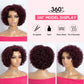 Rebecca Fashion 99J Burgundy Short Curly Human Hair Wigs for Black Women Cute Curly Bob Wig Side Part Non Lace Glueless Wigs Brazilian Remy Natural Looking