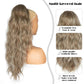 Ponytail Extension for Women, 26 inch Drawstring Ponytail Extension, Wavy Pony Tails Hair Extensions, Synthetic Hair Extensions Ponytail for Daily Use (Color: Light Ash Brown Mixed White)
