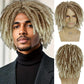 GNIMEGIL Synthetic Rasta Hair Mens Dreadlock Wigs Medium Length Colly Braided Wigs for Man Guys Fake Dreads Faux Loc Wig Ombre Blonde Wig