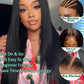 KLAIYI Yaki Straight Bye Bye Knots Glueless Wig 7x5 Precut Lace Front Wigs Human Hair Put On and Go Wigs for Beginners Pre Bleached Pre Plucked Pre Everything 3S Easy to Ready to Wear Kinky Wig 26Inch