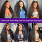 ANDRIA 13x4 Lace Front Wigs 200 Density Deep Wave Wig Black Curly Wig Pre-Plucked Glueless Lace Frontal Wigs Lace Front Wig with Baby Hair Heat Resistant Synthetic Hair Deep Curly Long Wigs 26 Inch