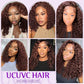 UCUVIC Wear And Go Glueless Wigs Human Hair Pre Plucked Pre Cut 5x5 Deep Wave Curly Bob Wig Human Hair Lace Front Closure Wigs For Black Women 200Density Curly Wig Glueless Chocolate Brown 16 Inch