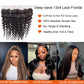 13x4 Lace Frontal Closure Deep Wave Frontal Ear to Ear HD Lace Frontal 16 Inch Brazilian Virgin Human Hair Frontals Closure Pre Plucked with Baby Hair 150% Density Natural Black