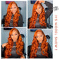 Ginger Lace Front Wig Human Hair Pre-Plucked 200% Density Body Wave HD Lace Frontal Wig 88J Colored Ginger Human Hair 13x4 Lace Front Wig Glueless 30 Inch