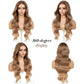 ENCOUNTERU Wear and Go Glueless Wig with Bangs Synthetic Lace Front Honey Blonde Wig Body Wave Ombre Wigs for Women Pre Cut Pre Plucked Glueless Ready to Wear Wigs Middle Part 26 Inch