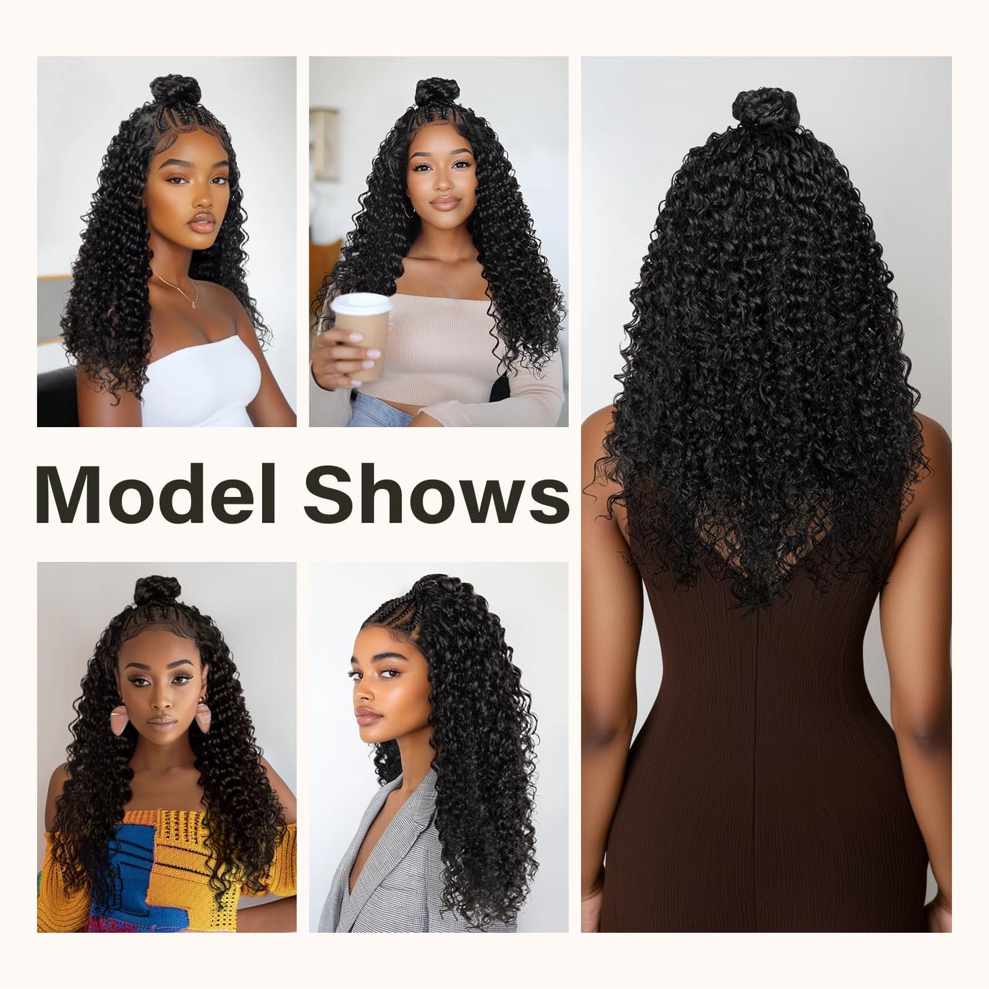 PROTEA Braided Wigs for Black Women, Full Lace Frontal Updo Bun Box Braids Wigs with Baby Hair, Lightweight Synthetic Fully Handmade Braided Wig, 24 Inch #1B Natural Black